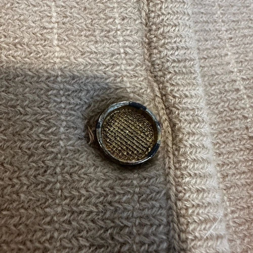 Vintage 40s Womens Dalton Turners Virgin Cashmere Brass Button Cardigan Sweater.